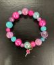 Children's Bright Colored Beaded Ballerina Bracelet with Charm