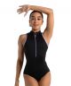 Zip Front Open Back Contrast Color Detail Womens Leotard by Capezio 12015W