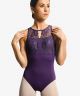 MARCELLA Tank Leotard with Scalloped Lace Front Overlay for Women by DanzNMotion