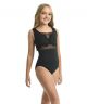 CHANEL Scalloped Lace Tank Leotard with Mesh Contrast for Girls by DANZNMOTION