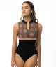 Zip Front Mock Neck Printed Leotard for Girls by Suffolk 2559C
