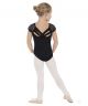 Eurotard Girl's Diamond Collection Microfiber Sparkle Mesh Cap Sleeve Leo 45881C