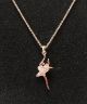 American Dance Supply Rose Gold Ballerina Necklace with 17