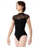 Mock Neck Corset Detail Zip Back Cap Sleeve Women's Leotard by Bloch L9602