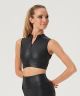 Zipper Front Mesh Back Crop Top for Women by Bloch Z0577