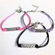 Thin Embossed DANCE Bracelet with Adjustable Clasp